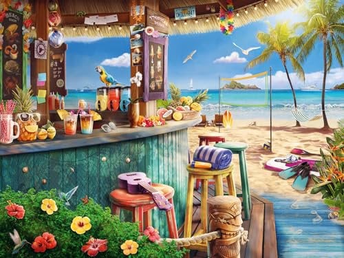 Ravensburger Beach Bar Breezes 1500 Piece Jigsaw Puzzles for Adults and Kids Age 12 Years Up - Ocean Landscape