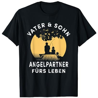 Papa Sohn Angler Geschenk Vater Sohn Angelpartner Angeln T-Shirt