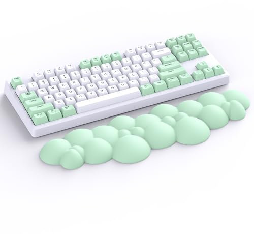 Attack Shark Hellgrün Cloud Weiche,Bequeme Tastatur-Handballenauflage, Rutschfeste,Ergonomische Handgelenkstütze, Schreibtisch-Handauflage für Mechanische TKL-Tastatur/Gaming-Tastatur in Voller Größe