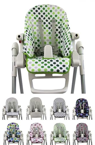 Ersatzbezug Sitzkissen [Bezug für Hochstuhl] kompatibel mit Peg Perego Prima Pappa ZERO3 & SIESTA (pistazie Punkte)
