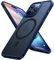 TORRAS [12FT Military Shockproof iPhone 15 Pro Case for MagSafe [20W Safe & Fast Charging] [Slim Velvety Touch] Titanium Buttons Thin Matte Magnetic Cover iPhone 15 Pro Case Blue