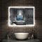Aica Sanitär LED Badspeigel 80×60cm Bluetooth Uhr 3 Lichfarbe dimmbar Memory Wand/Touchschalter Anti-Beschlag Spiegel mit Beleuchtung energiesrarend