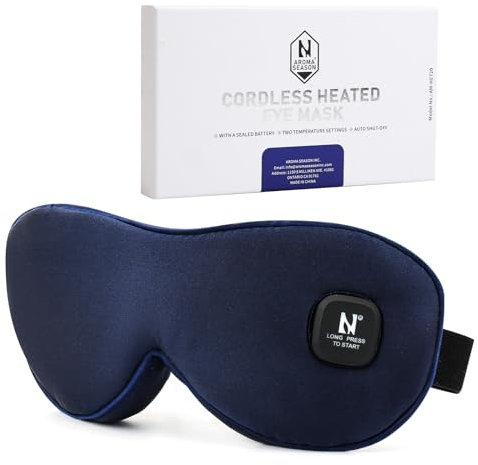 Aroma Season Heated Eye Mask, Moist Heat Eye Compress with Cordless Design, for Blepharitis and Dry Eyes Treatment(Navyblue)