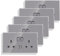 JIMEIDA 5 Pack Double Switched Socket 13 Amp with USB A and Type C 3.1A Charging Ports Crystal Grey Glass Panel Wall Outlet Electric Power Socket