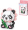 Kreativ Panda Micro Bauklötze, 350 Klemmbausteine Blumen Panda Modular Baukasten, Pandabär Tier Bausteine Spielzeug, Dekoration für Kinder, Geschenk, Nicht Kompatibel mit Lego