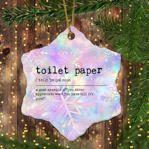 Lmmixee Toilettenpapier Weihnachtsschmuck 2023 Toilettenpapier Definition Weihnachtsdekorationen für Baum Wortdefinition Ornamente Hängende Baum Ornament Frohe Weihnachten für Familie Freunde