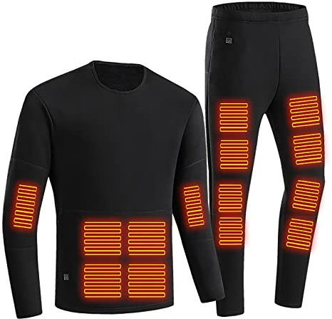 IMYOGI Cozy Men Heating Underwear Set USB Electric Thermal Hunting Clothing 22 Zone Winter Warm Base Layer Body Suit for Fishing Skiing