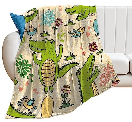 Kuscheldecke Niedliches Krokodil Flauschig Decke Weich Warme Fleecedecke Für Couch Bett Sofa 100×130cm