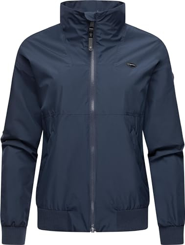 Ragwear leichte Damen Übergangsjacke wasserdichte Regenjacke (Wassersäule 11.000 mm) kurz atmungsaktiv Goona YOUMODO Navy Gr. S
