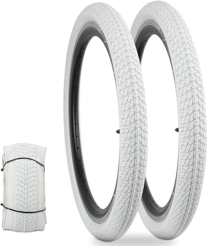 ZUKKA ETRTO 47-406 - Juego de 2 neumáticos de bicicleta para bicicleta de 20 pulgadas (20 x 1,75 cm), color blanco