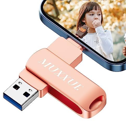 256GB 3-in-1 Speicherstick iPhone USB Stick, MUXXUE USB Stick für iPhone, i-Pad, Mac, Android, PC,Kopieren Sie Fotos und Videos, ohne eine App herunterzuladen