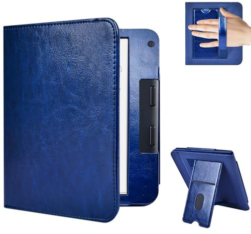 Coque pour 7 Kobo Libra Colour 2024 / Kobo Libra 2 2021, Coque Liseuse Housse de Protection avec Réveil/Sommeil Automatique, Béquille Fente pour Carte et Dragonne