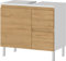 Germania Waschbeckenunterschrank 4330-559 GW-Torrance, in Weiß/Grandson-Eiche-Nb., mit Siphonausschnitt, 60 x 56 x 34 cm (BxHxT)