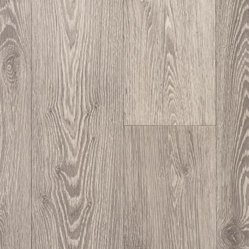 Soft Grey Modern Planks Magic Vinyl Flooring 2.8mm Thick Lino Roll Bathroom Kitchen (3m Wide x 5m Long)