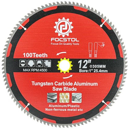 FOCSTOL Lama Sega Circolare per Alluminio 305mm x 25,4mm - Disco in Alluminio a 48 Denti per Alluminio Metallo Non Ferrosi Plastica
