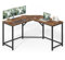 VASAGLE L-Shaped Gaming Desk, 129 x 129 x 76 cm, Corner Desk for Study, Home Office, Space-Saving, Easy Assembly, Rustic Brown and Ink Black LWD124K01
