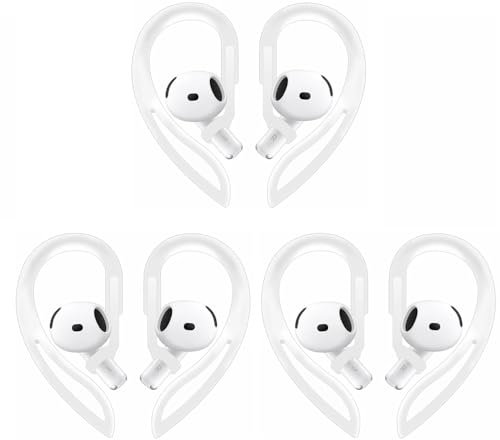 ALXCD Ear Hooks Compatible with AirPods4 AirPods Pro 3 Earbuds, Adjustable Over-Ear Soft Earhook [Anti Slip][Anti Lost], Compatible with AirPods 4 3 Pairs Clear