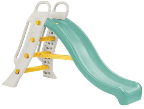 Dolu Tobogán grande de jardín con función de agua para niños a partir de 2 años, escalera blanca grande y tobogán independiente de pendiente verde para niños en interiores y exteriores, equipo de