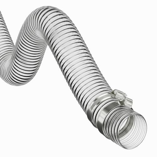 25MM ID - 4 METRE Clear Corrugated Pond Pump Pipe/Hose/Flexi TUBING + Hose Clips