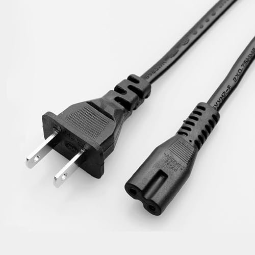 Power Cable Replacement for Sonos Era 100 Era 300 One SL Play One 1 Five Speaker Sony GTK-XB60 GTK-XB90 GTK-XB5 GTK-XB7 Speaker 2 Prong AC Power Cord Cable(Black)
