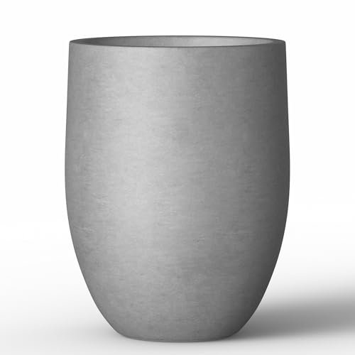 Kante Pflanzgefäß aus Beton, 55 cm hoch, für drinnen und draußen, großer Blumentopf mit Drainage, für Blumen, Bäume, Shurbs, ideal für Zuhause, Veranda, Garten, Terrasse, 55 cm hoch