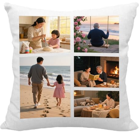 ZFEBHMY Personalisiertes Kissen mit Foto,Kissen-Bezug mit Foto Bedrucken Lassen,Bild Fotodruck individuell personalisierte Geschenke-5 Picture