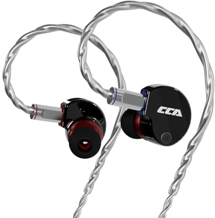CCA Phoenix - Auriculares intraurales para monitor, controlador dinámico de doble imán IEM con sonido claro de alta fidelidad y graves profundos, auriculares profesionales de metal completo para