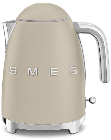 Smeg, KLF03MLMEU 1.7L Wasserkocher, Soft-Opening-Kannenverschluss, Herausnehmbarer Anti-Kalkfilter aus Edelstahl, Automatische Abschaltung bei 100°C, Rutschfeste Stellfüße, 2400W Leistung, Moonlight