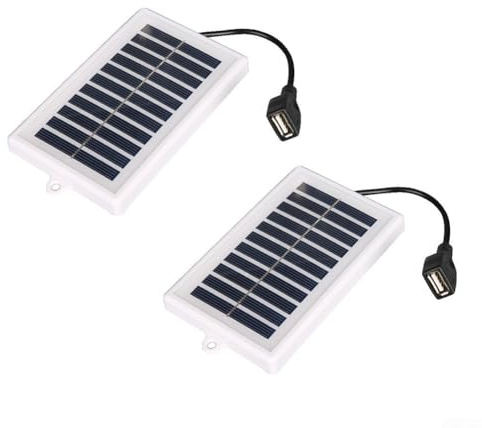 Yelvera Placa de carga solar de 2 W y 5 V con salida USB para exteriores, incluye mochilero, camping, viajes y respaldo de energía (2 unidades)