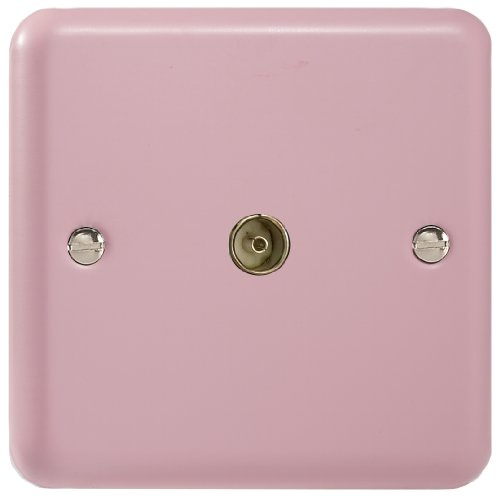 Varilight 1-Gang TV Socket, Co-Axial Rose Pink