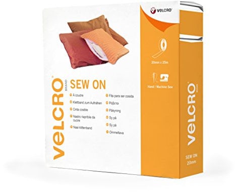 Velcro VEL-EC60288 Sew on Tape beige-Klettband zum Aufnähen Haft und Flauschteil (BxL) 25 Meter, 20mm x 25m