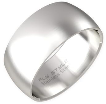 Fly Style Breiter Edelstahl Bandring - Herren Damen Daumenring - Hochwertiger Verlobungs- und Ehering, Ring Grösse:18.1 mm, Oberfläche:12mm Matt