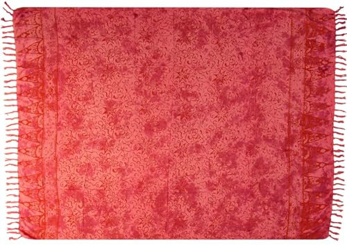 Wogeka Sarong – Blickdichtes luftiges Strandtuch in Rosa Rot für Damen & Herren als Pareo Wickelrock Cover Up Strandkleid Wrap für den Strand 84