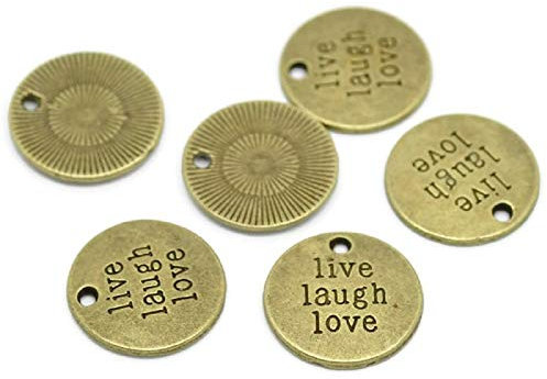 SiAura Material ® - 5X live Laugh Love Charm Anhänger 20mm Bronze