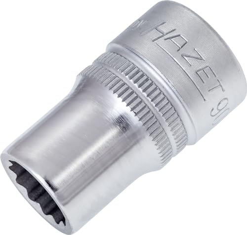 Hazet Steckschlüsseleinsatz Doppelsechskant 900Z-12 12mm I Antrieb 1/2 Zoll I Chrom-Vanadium-Stahl, robustes Design