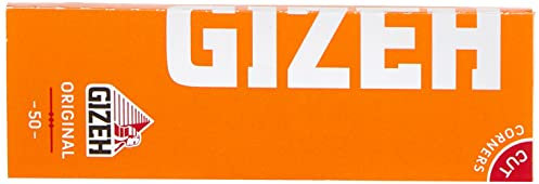 GIZEH Original Blättchen zum Selbstdrehen – Regular Size – Cut Corners - 50er Pack á 50 Premium Paper (23.5 g/m²)