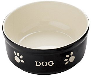Nobby Pet 'Dog' Ceramic Bowl Black 460ml 6.1in