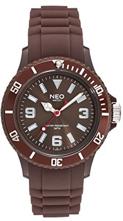 NEO watch N1 – 004 – Uhr Unisex, Silikon-Armband Braun