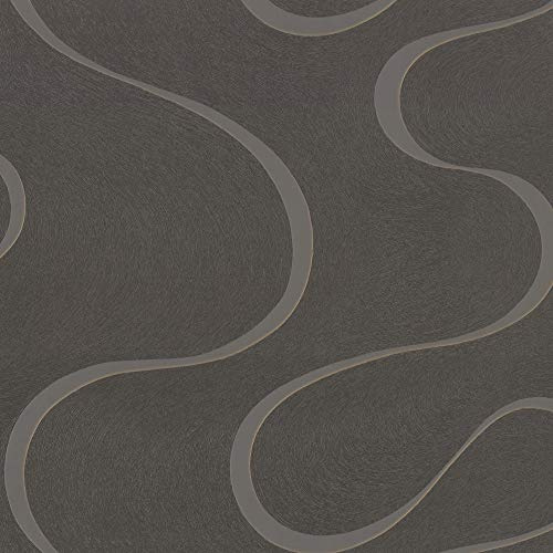 marburg Tapete Braun Welle Ovale Linien Geschwungen Ideal für Wohnzimmer Colani Visions Made in Germany 10,05m X 0,70m 53364