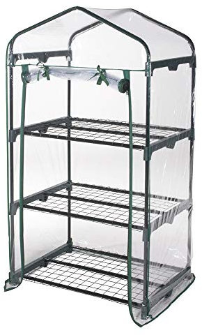 VERDELOOK | Serra Rettangolare a 3 Ripiani con Apertura a Cerniera, 69x49x125 cm, con Telo Trasparente in PVC, Serra da Giardino e Balcone, per Protezione Piante, per Giardinaggio