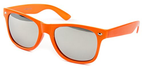 Ciffre Sonnenbrille Nerd Nerd Nerdbrille Stil Retro Vintage Unisex Brille - Orange Silber Verspiegelt