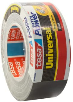tesa 56389 Reparaturband extra Power Universal, UV-beständig, wasserfest, 50m x 50mm, schwarz (4er Pack)