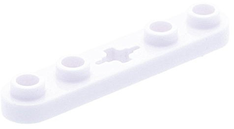 LEGO Technic, Plate 1 x 5 with Smooth Ends, 4 Studs and Center White