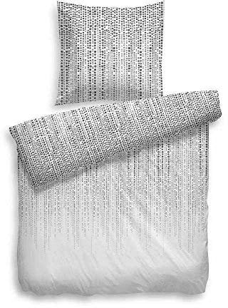 F2F Bettwäsche Sven I Größe 135 x 200cm I Farbe weiss I Design Pünktchen Punkte Punkteverlauf Regen I 100 Prozent Baumwolle I Reißverschluss
