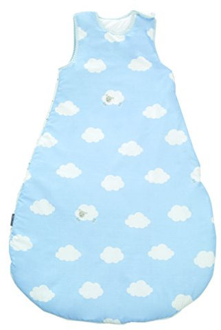 roba Schlafsack Kleine Wolke 90 cm - Babyschlafsack ganzjahres / ganzjährig - Baumwolle atmungsaktiv - Schlummersack für Kinder unisex - Hellblau