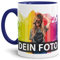 Tasse selbst individuell gestalten/Personalisierbar mit eigenem Foto Bedrucken/Fototasse/Motivtasse/Werbetasse/Firmentasse mit Logo/Innen & Henkel Dunkelblau