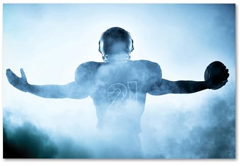 Postereck - 1523 - Football Spieler, NFL Nebel Sport Amerika USA - Wandposter Fotoposter Bilder Wandbild Wandbilder - Poster - 3:2-91,0 cm x 61,0 cm