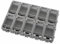 Unbekannt Elektronik-Bauteil-Box, Grau, 10er SMD-Container, Antistatisch, Erweitbar, 39x23,5x18 mm