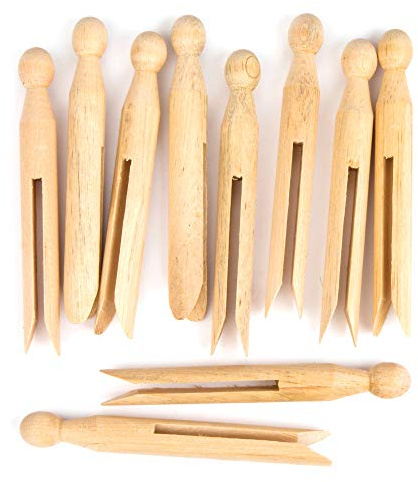 Baker Ross Wooden Dolly Pegs (Pack of 24) for Kids Arts and Crafts Activities