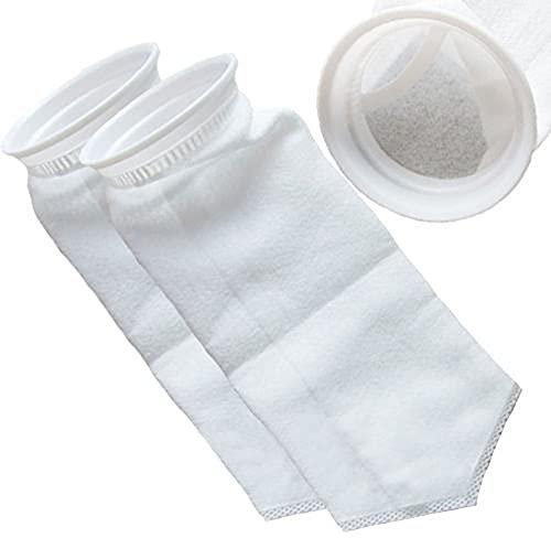 esowemsn 2 Packs of Nylon Mesh Filter Socks 200 Micron Filter Socks Bags Kits for Aquarium Fish Tank Strainer, Overflows